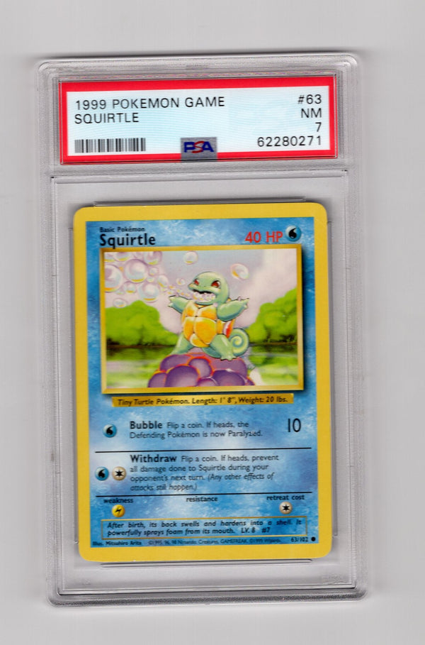 Squirtle - 063/102 (BS) Common - Unlimited Light Play (Graded - PSA 7)