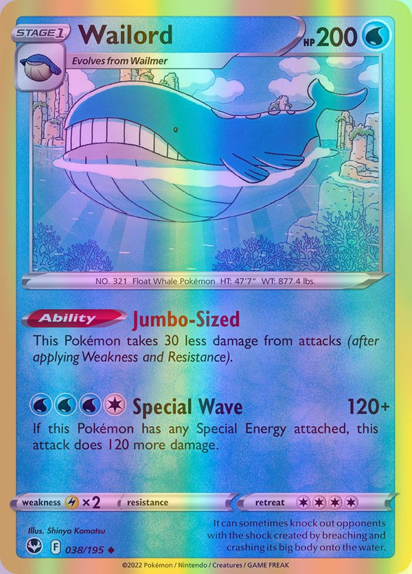 Wailord - 038/195 (SWSH12) Uncommon - Near Mint Reverse Holofoil