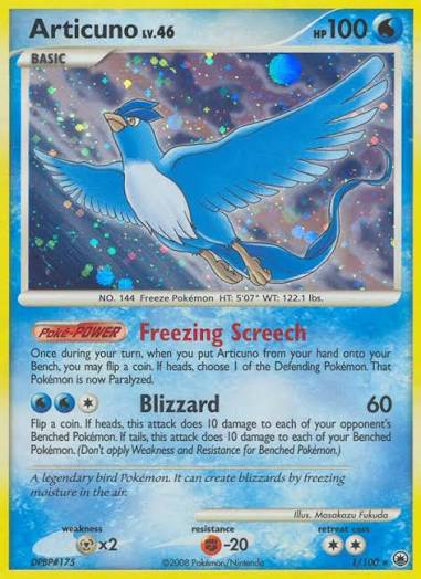 Articuno - 001/100 (MD) Holo Rare - Damaged Holofoil