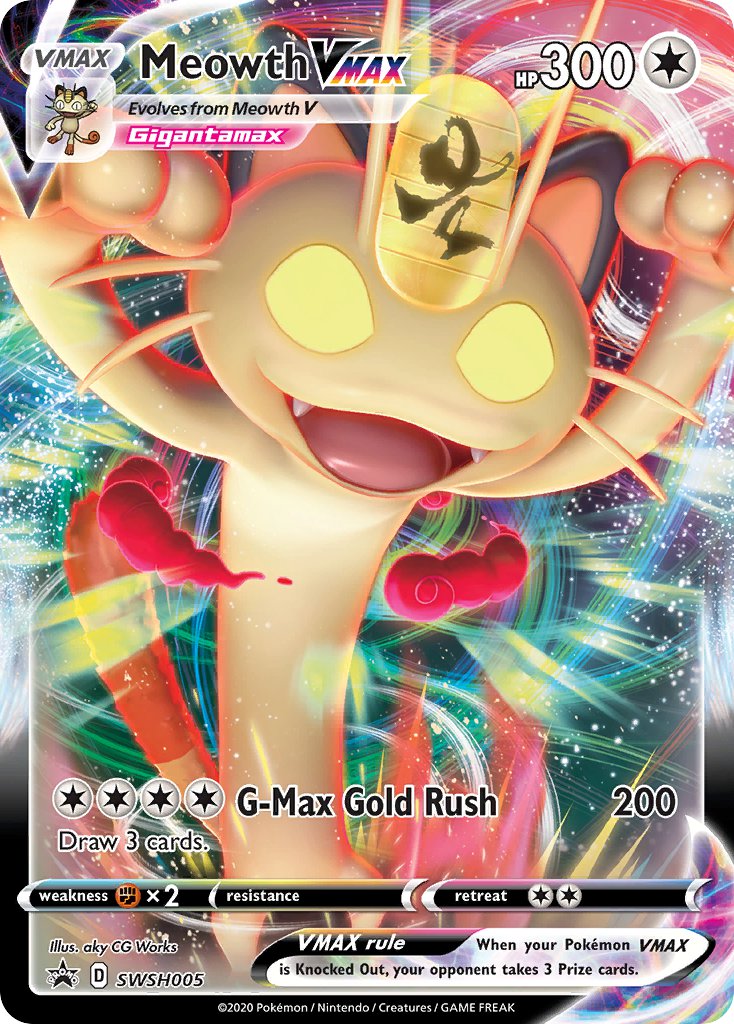 Meowth VMAX - SWSH005 (SWSH:PR) Promo - Near Mint Holofoil