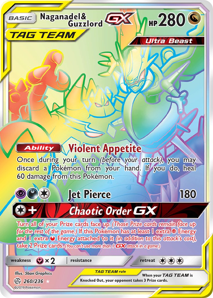 Naganadel & Guzzlord GX - 260/236 (CEC) Secret Rare - Near Mint Holofoil