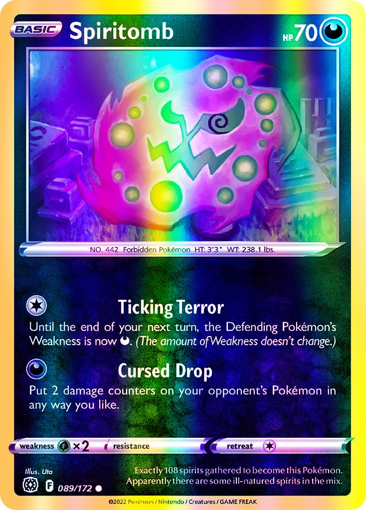 Spiritomb - 089/172 (SWSH09) Common - Near Mint Reverse Holofoil