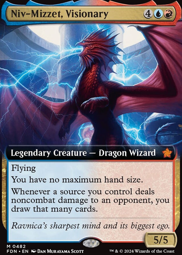 Niv-Mizzet, Visionary [#0482 Extended Art] (FDN-M-FOIL)