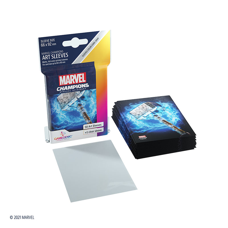 GameGenic: Marvel Champion Art Sleeves - Thor (Grey 50ct)