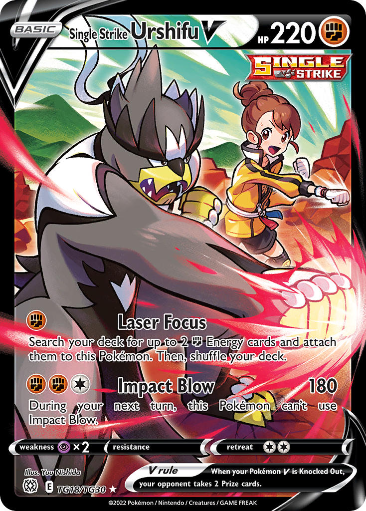 Single Strike Urshifu V - TG18/TG30 (SWSH09:TG) Ultra Rare - Near Mint Holofoil