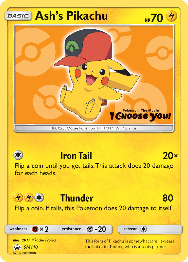 Ash's Pikachu - SM110 (SM:PR) Promo - Near Mint