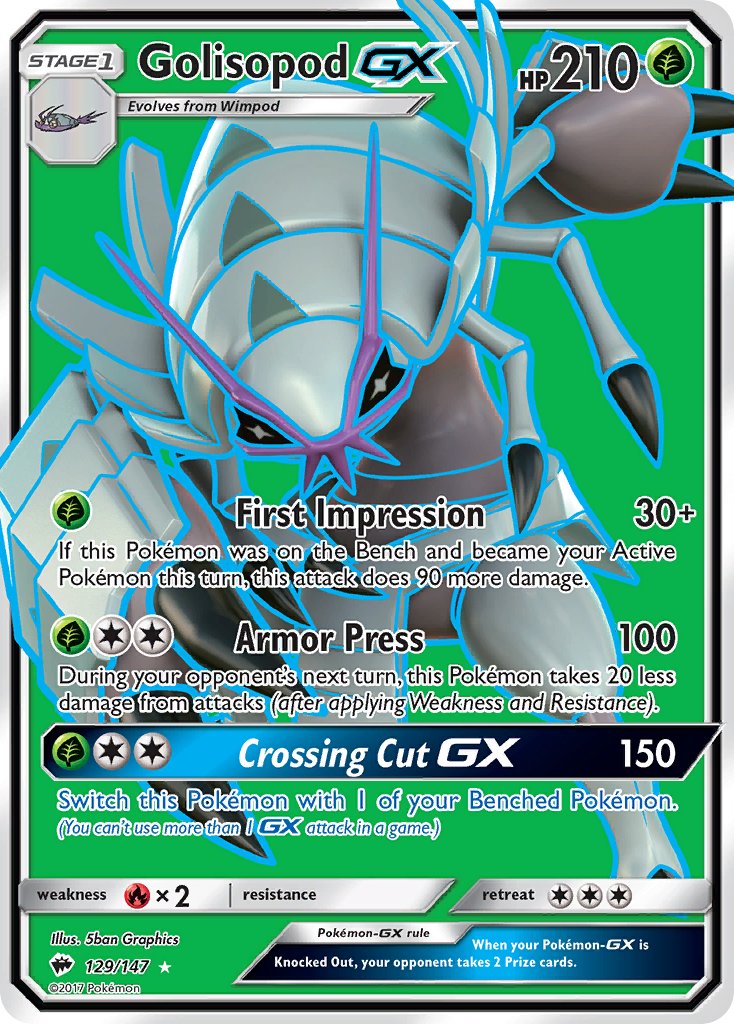 Golisopod GX (Full Art) - 129/147 (SM:BUS) Ultra Rare - Near Mint Holofoil