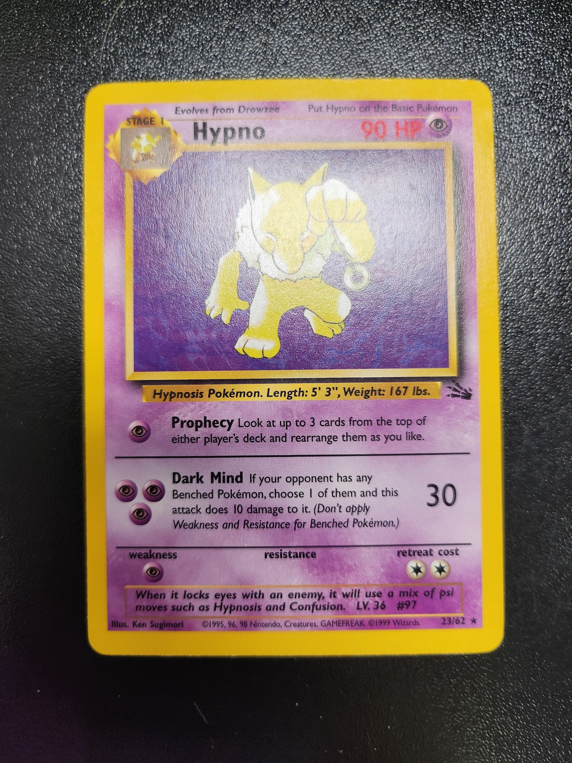 Hypno  - 23/62 (FO) Rare - Heavy Play Unlimited