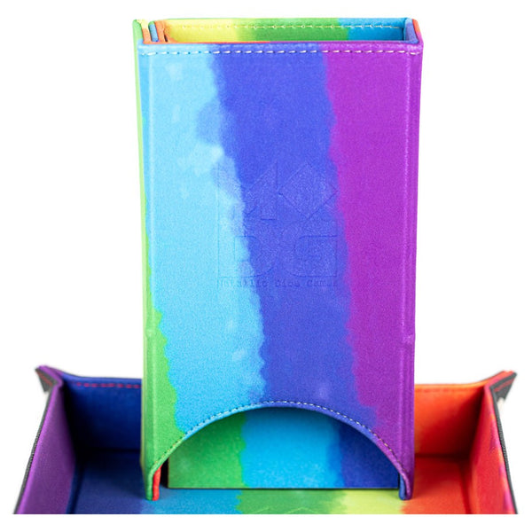 MDG: Fold Up Velvet Dice Tower - Watercolor Rainbow