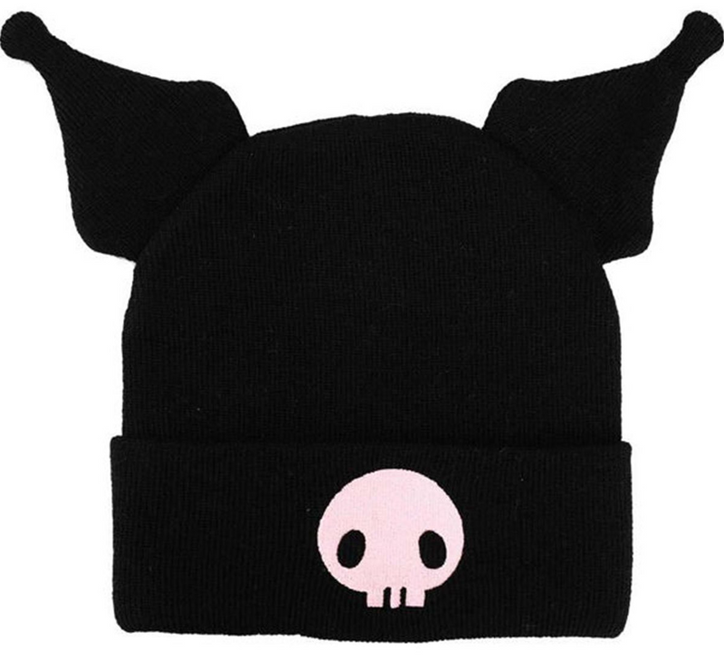 Kuromi 3D Plush Ears Cosplay Beanie