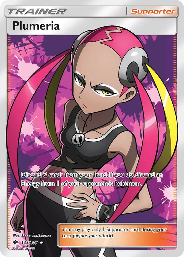 Plumeria (Full Art) - 145/147 (SM:BUS) Ultra Rare - Light Play Holofoil