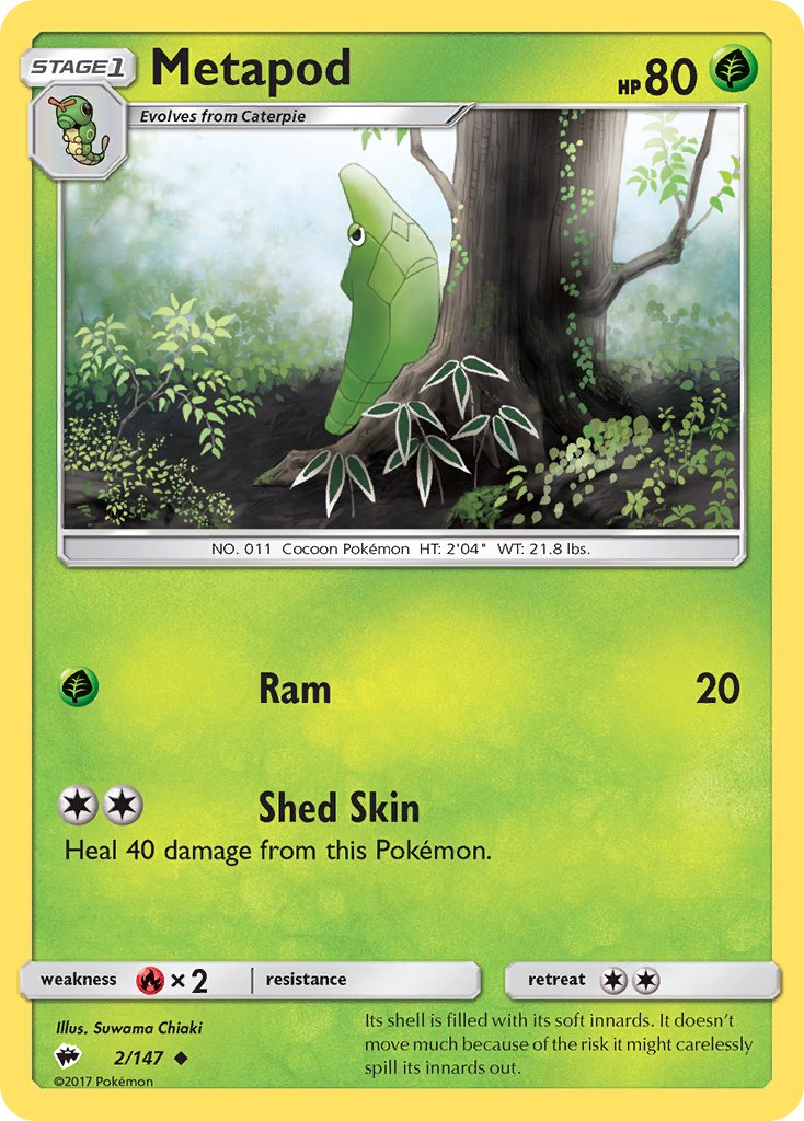 Metapod - 002/147 (SM:BUS) Uncommon - Near Mint