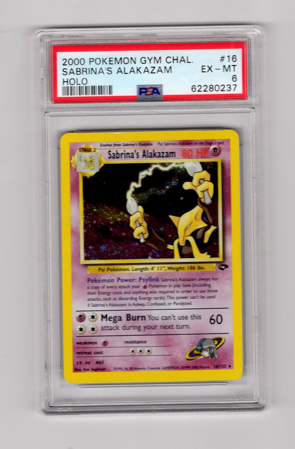 Sabrina's Alakazam - 016/132 (G2) Holo Rare - Unlimited Heavy Play Holofoil (Graded - PSA 6)