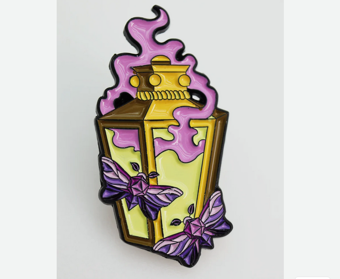 Moonlit Lantern Enamel Pin - Pink
