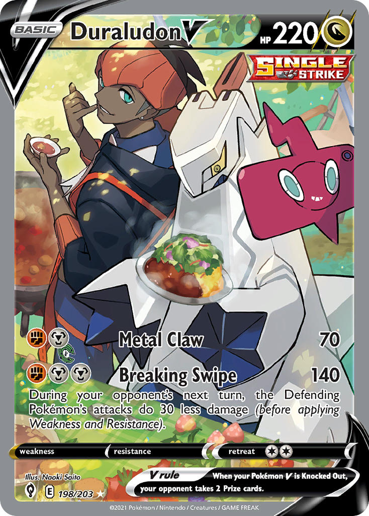 Duraludon V (Alternate Full Art) - 198/203 (SWSH07) Ultra Rare - Near Mint Holofoil