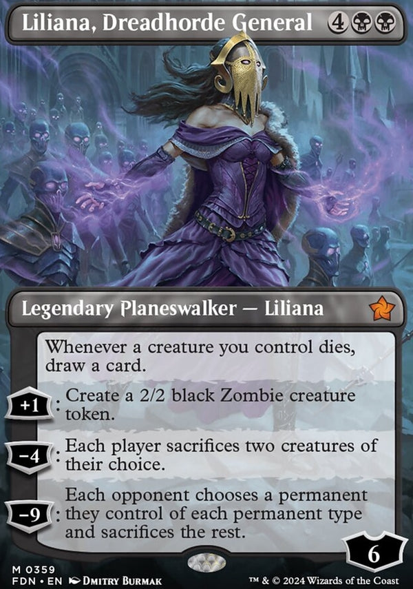 Liliana, Dreadhorde General [#0359 Borderless Planeswalker] (FDN-M-FOIL)