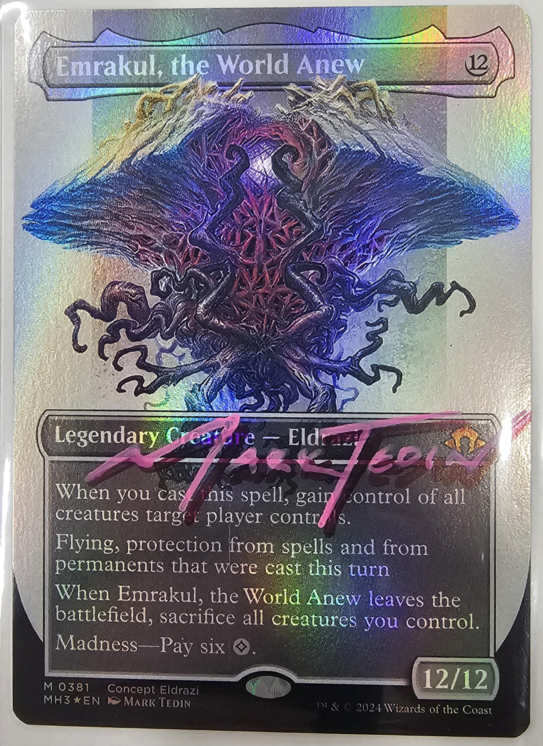 Emrakul, the World Anew [#0381 Borderless] (MH3-M-FOIL) Signed by Artist