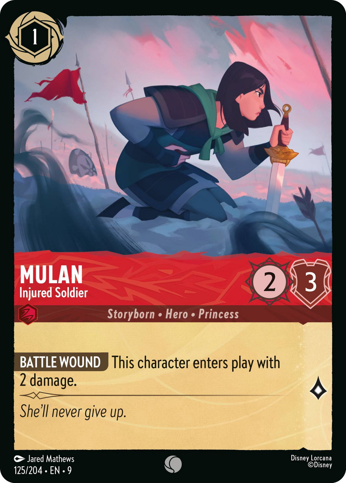 Mulan - Injured Soldier (125/204 - Fabled)  Common