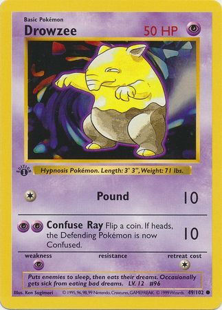 Drowzee - 049/102 (BS) 1st Edition Common - Near Mint