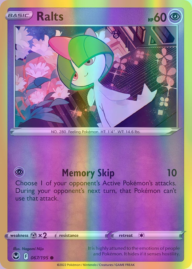 Ralts - 067/195 (SWSH12) Common - Near Mint Reverse Holofoil