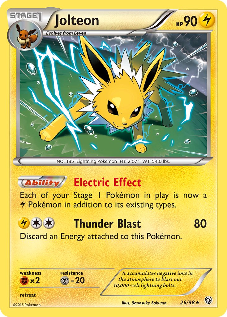 Jolteon - 026/098 (AOR) Holo Rare - Near Mint Holofoil