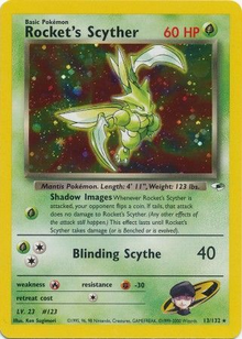 Rocket's Scyther -13/132 (G1) Holo Rare - Unlimited Edition Damaged Holo Foil