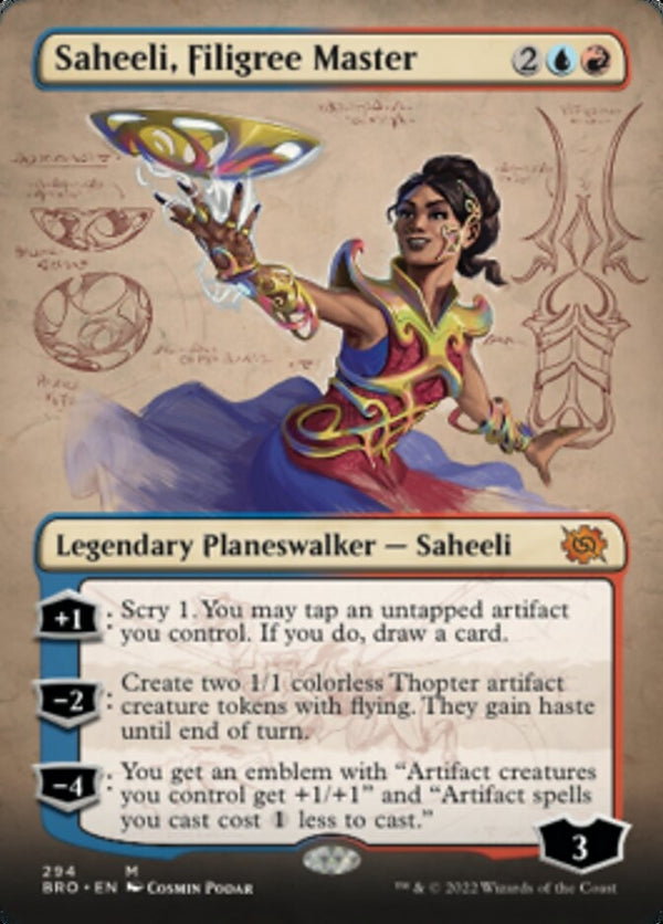 Saheeli, Filigree Master [#294 Borderless Planeswalkers] (BRO-M)