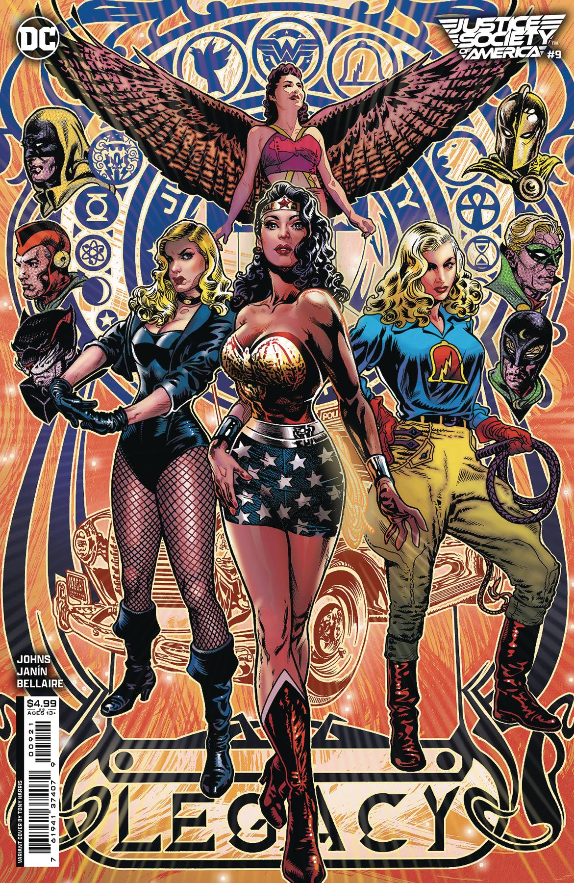 JUSTICE SOCIETY OF AMERICA #9 (OF 12) CVR B TONY HARRIS CARD STOCK VAR