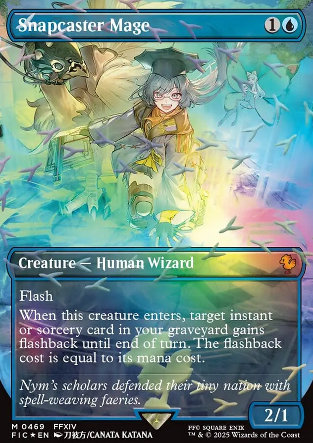 Snapcaster Mage [ #0469 Borderless Chocobo Track Foil ] (FIC-M) Foil Near Mint