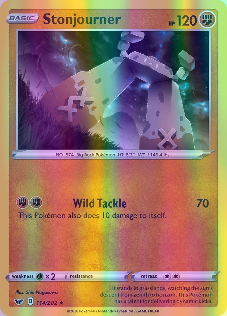 Stonjourner - 114/202 (SWSH01) Rare - Near Mint Reverse Holofoil