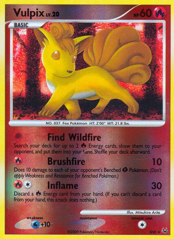 Vulpix (Shiny) - SH6 (PL) Shiny Holo Rare - Damaged Reverse Holofoil