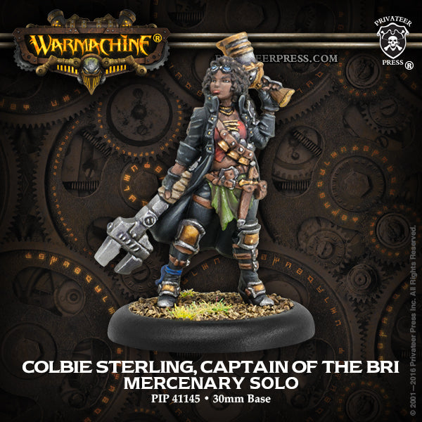 Warmachine: Mercenaries - Colbie Sterling, Leader of the Black River Irregulars (Variant), Character Solo (Metal)