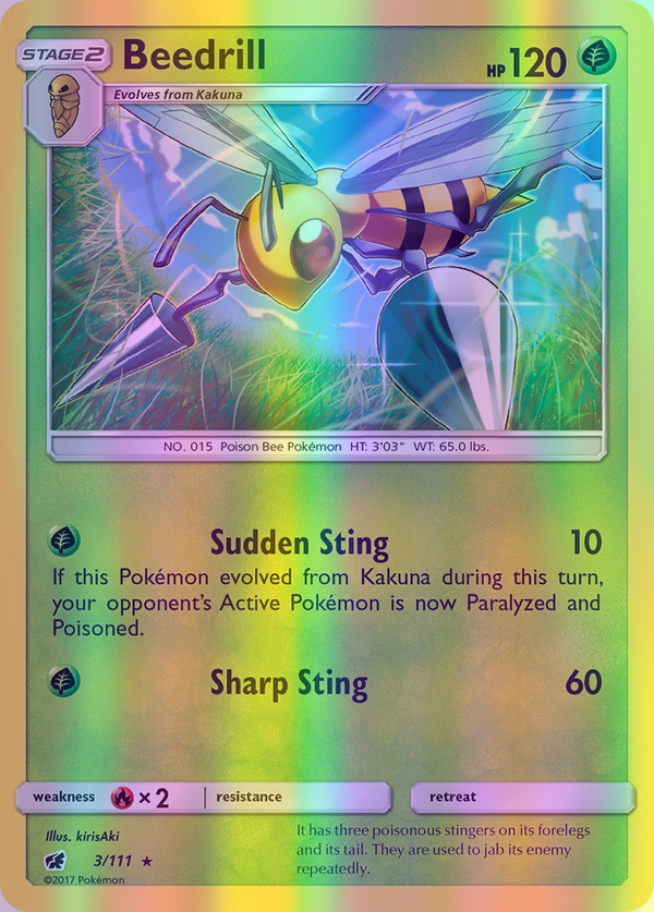 Beedrill - 003/111 (CIN) Rare - Near Mint Reverse Holofoil