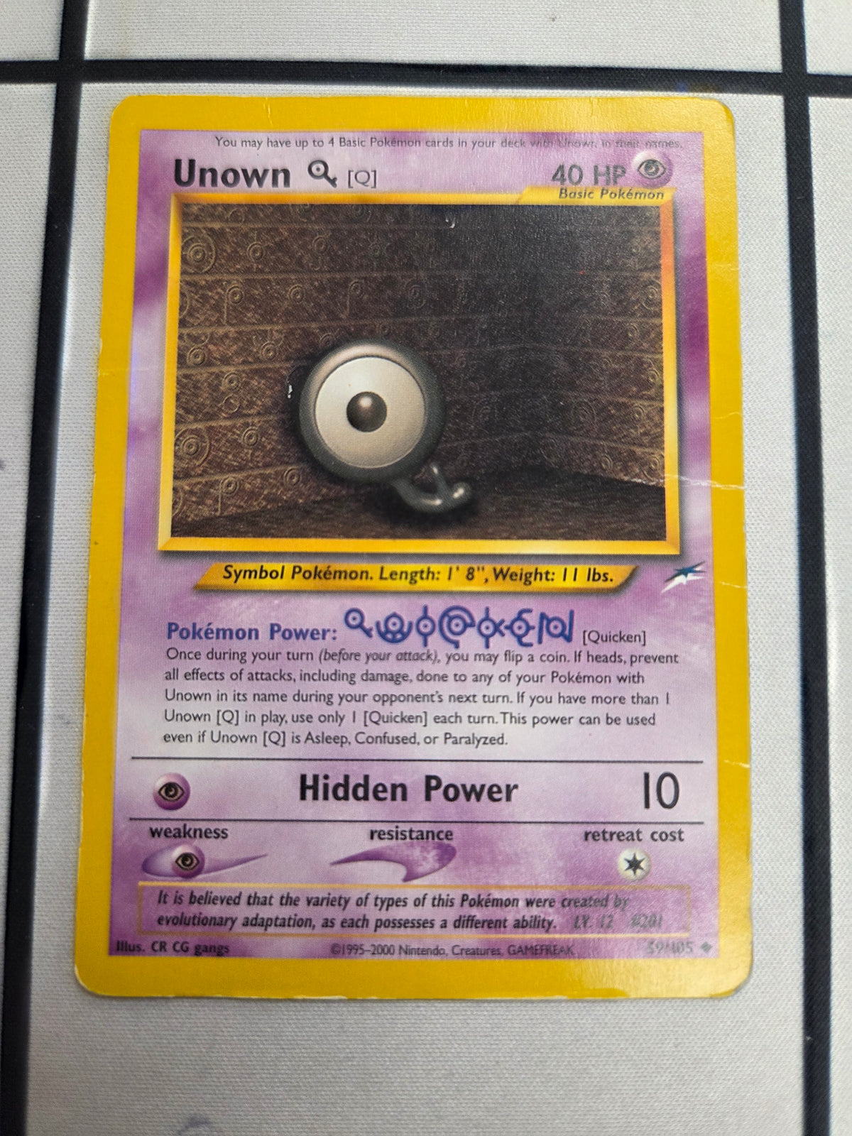 Unown (Q) 59/105 (N4) Damaged Unlimited