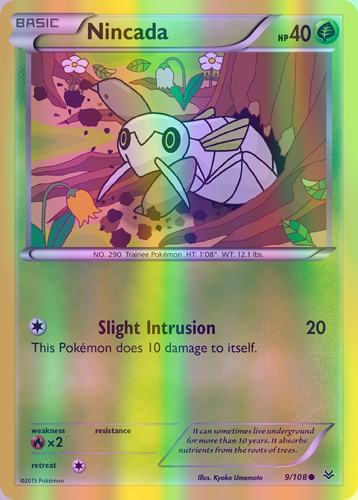 Nincada - 009/108 (ROS) Common - Near Mint Reverse Holofoil