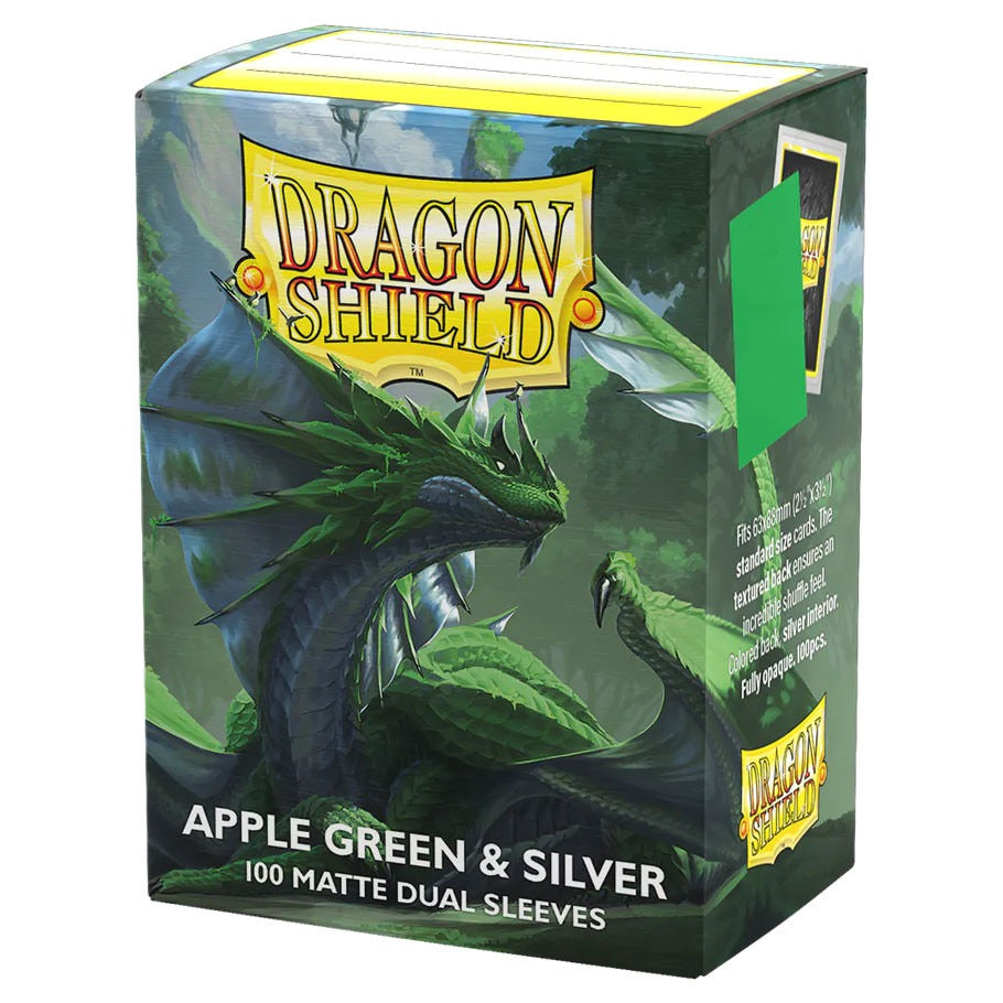 Dragon Shield: Standard - Dual Matte: Apple Green & Silver 100 Count