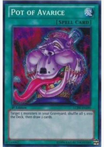 Pot of Avarice (LCJW-EN290) Secret Rare - Moderate Play 1st Edition