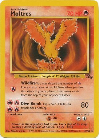 Moltres - 27/62 (FO) Rare - Near Mint Unlimited