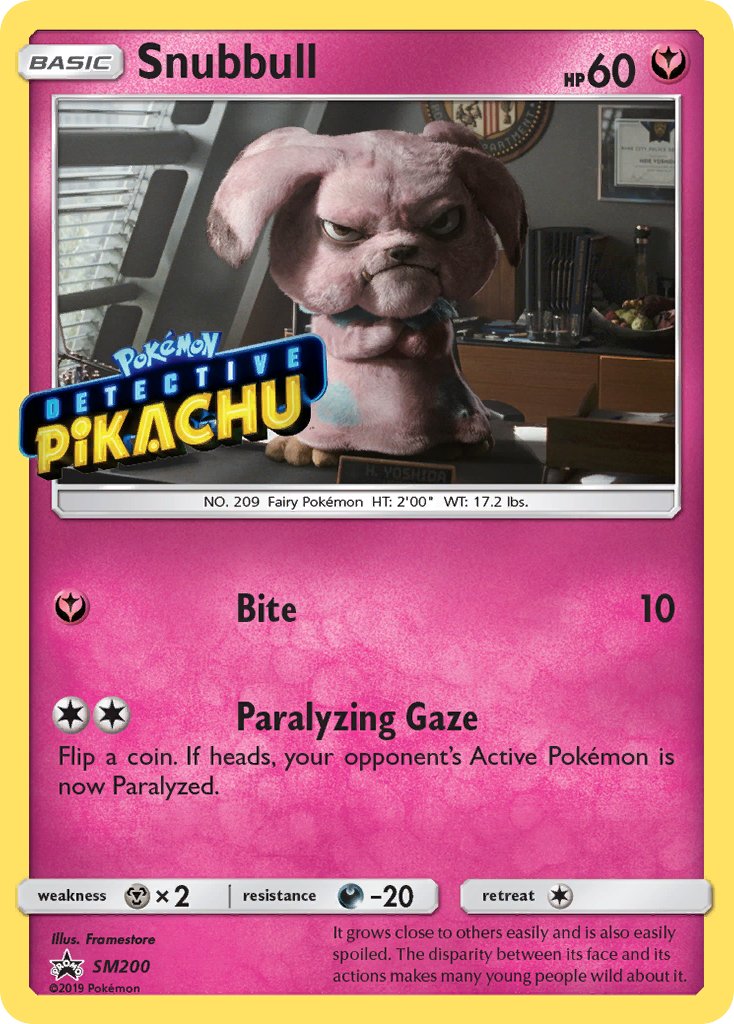 Snubbull (Detective Pikachu Stamped) - SM200 (SM:PR) Promo - Near Mint Holofoil