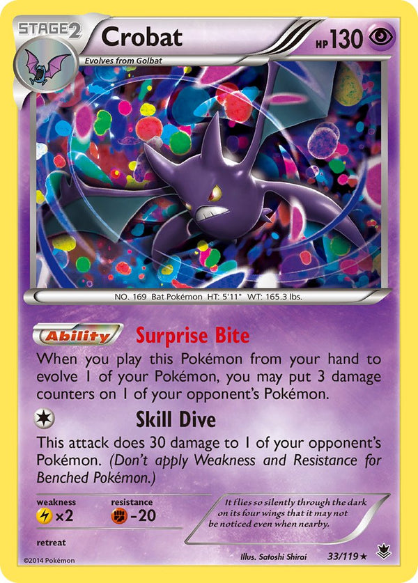 Crobat - 033/119 (PHF) Rare - Near Mint