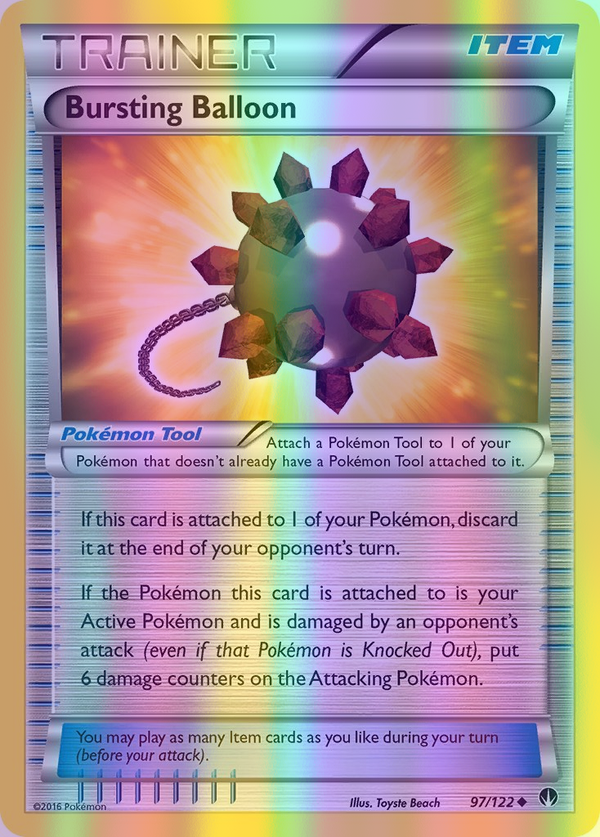 Bursting Balloon - 097/122 (BKP) Uncommon - Near Mint Reverse Holofoil