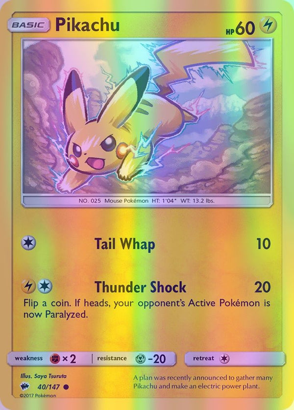 Pikachu - 040/147 (SM:BUS) Common - Near Mint Reverse Holofoil