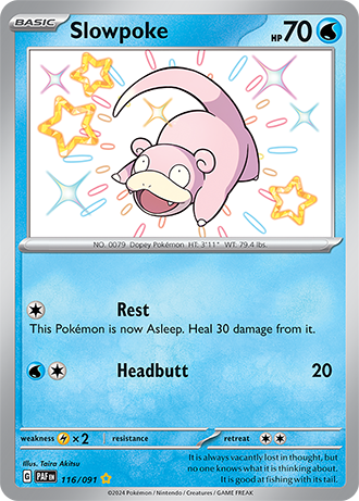 Slowpoke - 116/091 (PAF) Secret Rare - Near Mint Holofoil