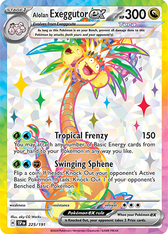 Alolan Exeggutor ex - 225/191 (SSP) Ultra Rare - Near Mint Holofoil