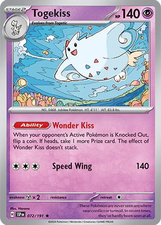 Togekiss - 072/191 (SSP) Rare - Near Mint Holofoil