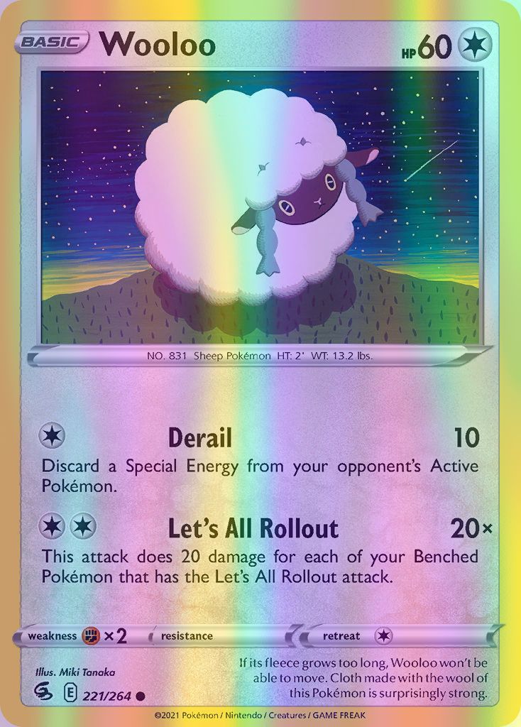 Wooloo  - 221/264 (SWSH08) Common - Near Mint Reverse Holofoil