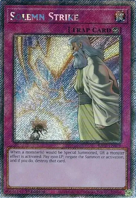 Solemn Strike (RA02-EN079) Platinum Secret Rare - Near Mint 1st Edition