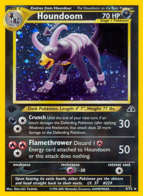 Houndoom - 04/75 (N2) Rare - Moderately Played Unlimited Holofoil