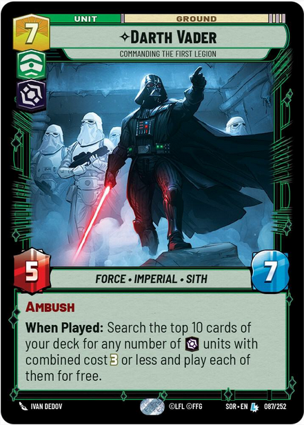 Darth Vader - Commanding the First Legion (Spark of Rebellion 087/252) Rare - Near Mint