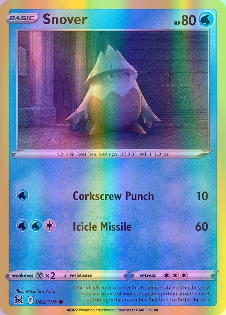 Snover - 042/196 (SWSH11) Common - Near Mint Reverse Holofoil